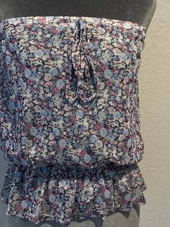 New York & Company Tops - New York & Company floral blouson tube top/halter